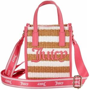 NWT Juicy Couture Gelato Mini Tote in Pink/White/Tan